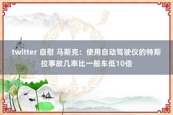 twitter 自慰 马斯克：使用自动驾驶仪的特斯拉事故几率比一般车低10倍