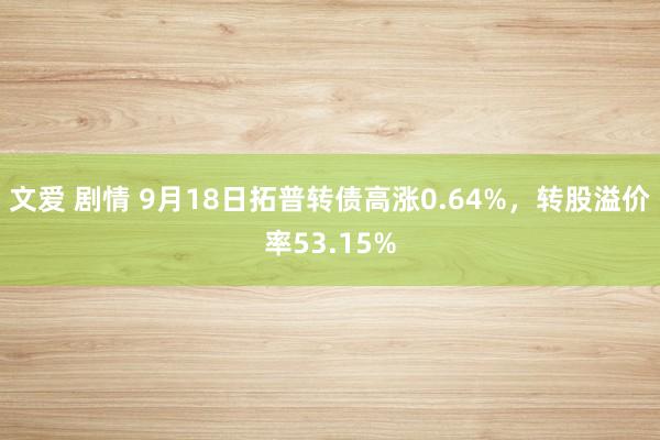 文爱 剧情 9月18日拓普转债高涨0.64%，转股溢价率53.15%