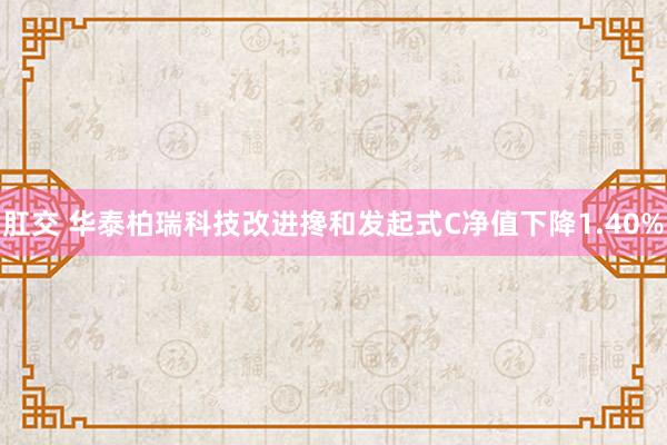 肛交 华泰柏瑞科技改进搀和发起式C净值下降1.40%