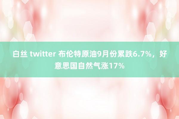 白丝 twitter 布伦特原油9月份累跌6.7%，好意思国自然气涨17%