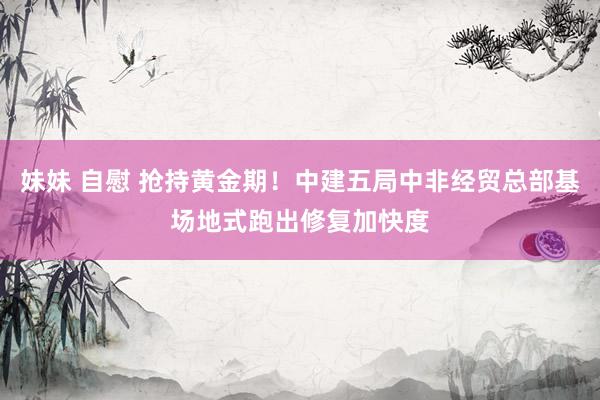 妹妹 自慰 抢持黄金期！中建五局中非经贸总部基场地式跑出修复加快度