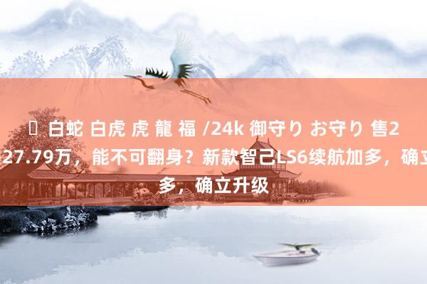 ✨白蛇 白虎 虎 龍 福 /24k 御守り お守り 售23.99-27.79万，能不可翻身？新款智己LS6续航加多，确立升级