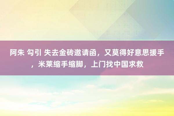 阿朱 勾引 失去金砖邀请函，又莫得好意思援手，米莱缩手缩脚，上门找中国求救