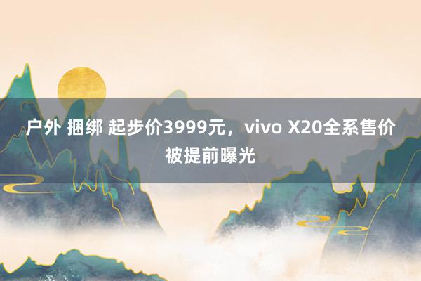 户外 捆绑 起步价3999元，vivo X20全系售价被提前曝光