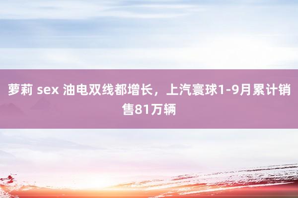 萝莉 sex 油电双线都增长，上汽寰球1-9月累计销售81万辆