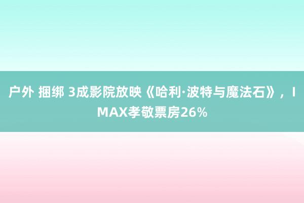 户外 捆绑 3成影院放映《哈利·波特与魔法石》，IMAX孝敬票房26%