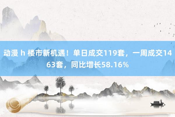 动漫 h 楼市新机遇！单日成交119套，一周成交1463套，同比增长58.16%