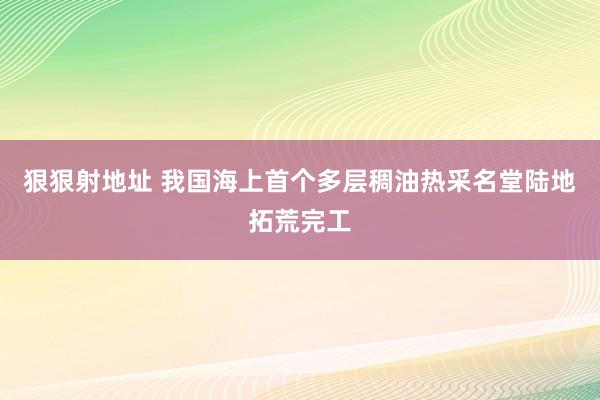 狠狠射地址 我国海上首个多层稠油热采名堂陆地拓荒完工