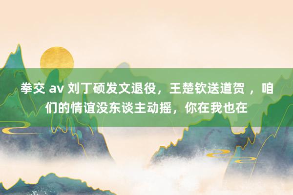 拳交 av 刘丁硕发文退役，王楚钦送道贺 ，咱们的情谊没东谈主动摇，你在我也在