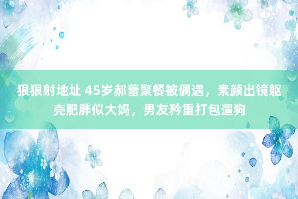 狠狠射地址 45岁郝蕾聚餐被偶遇，素颜出镜躯壳肥胖似大妈，男友矜重打包遛狗