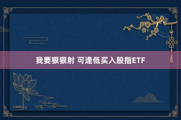 我要狠狠射 可逢低买入股指ETF