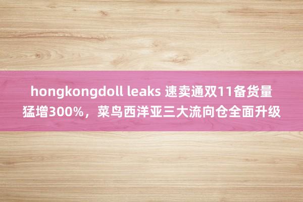 hongkongdoll leaks 速卖通双11备货量猛增300%，菜鸟西洋亚三大流向仓全面升级