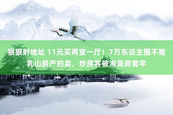 狠狠射地址 11元买两室一厅！7万东谈主围不雅乳山房产拍卖，炒房客被海景房套牢