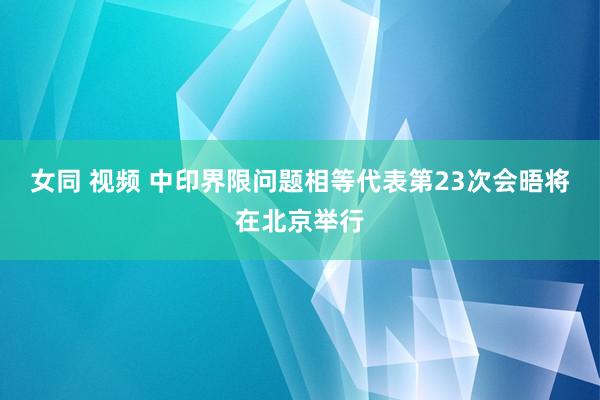 女同 视频 中印界限问题相等代表第23次会晤将在北京举行