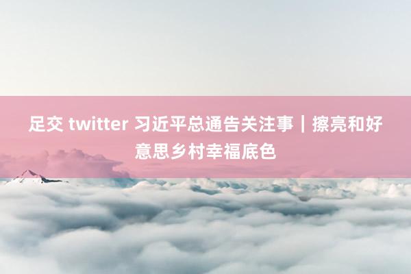 足交 twitter 习近平总通告关注事｜擦亮和好意思乡村幸福底色