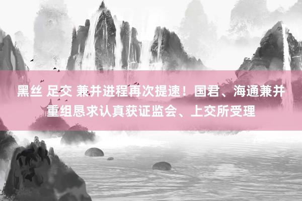 黑丝 足交 兼并进程再次提速！国君、海通兼并重组恳求认真获证监会、上交所受理