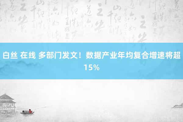 白丝 在线 多部门发文！数据产业年均复合增速将超15%