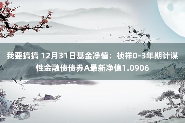 我要搞搞 12月31日基金净值：祯祥0-3年期计谋性金融债债券A最新净值1.0906