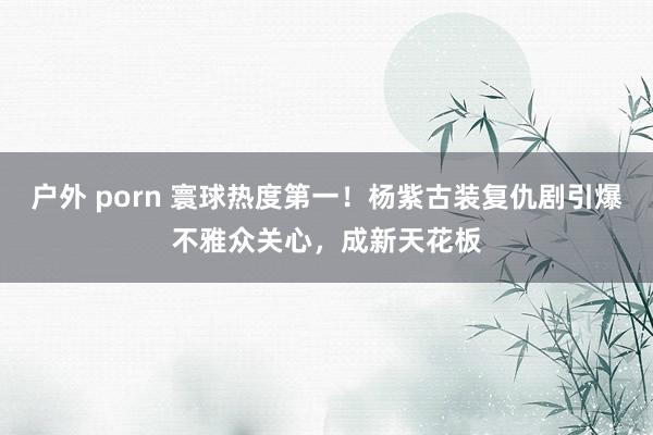 户外 porn 寰球热度第一！杨紫古装复仇剧引爆不雅众关心，成新天花板