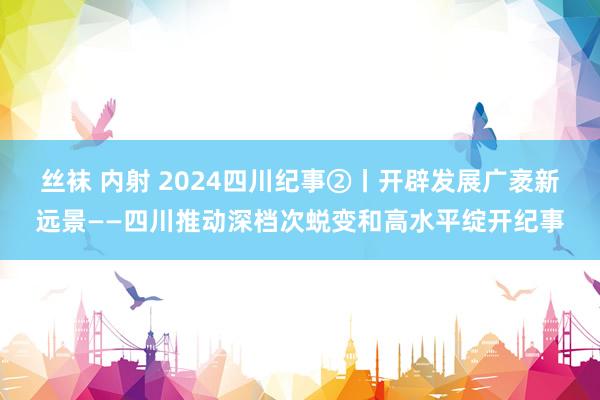 丝袜 内射 2024四川纪事②丨开辟发展广袤新远景——四川推动深档次蜕变和高水平绽开纪事