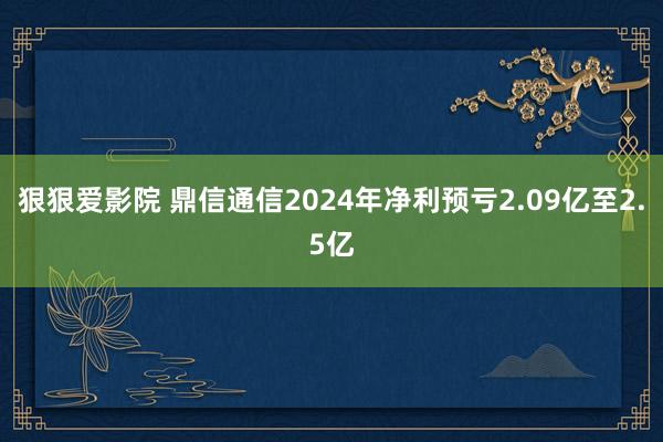 狠狠爱影院 鼎信通信2024年净利预亏2.09亿至2.5亿